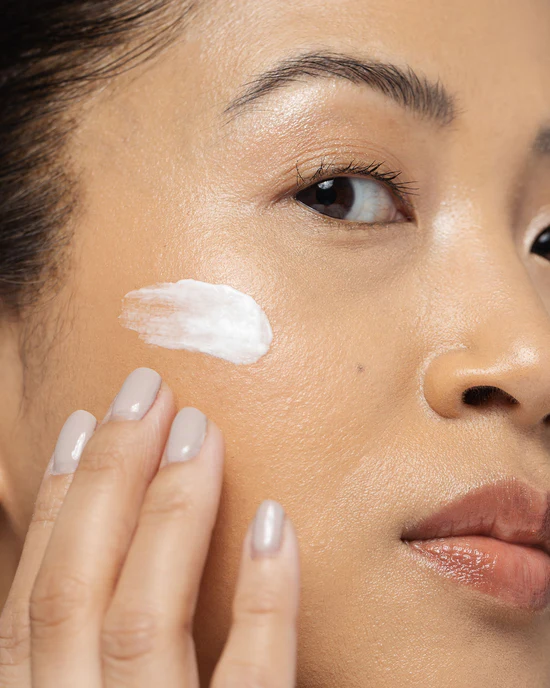 Vivier Nightly Age-Defying Moisturizer application on a cheek