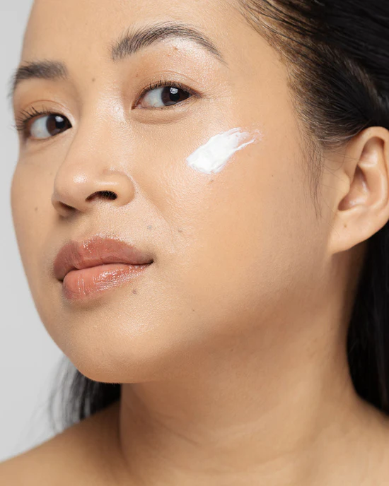 Vivier Retinol 0.5% cream shown on a cheek