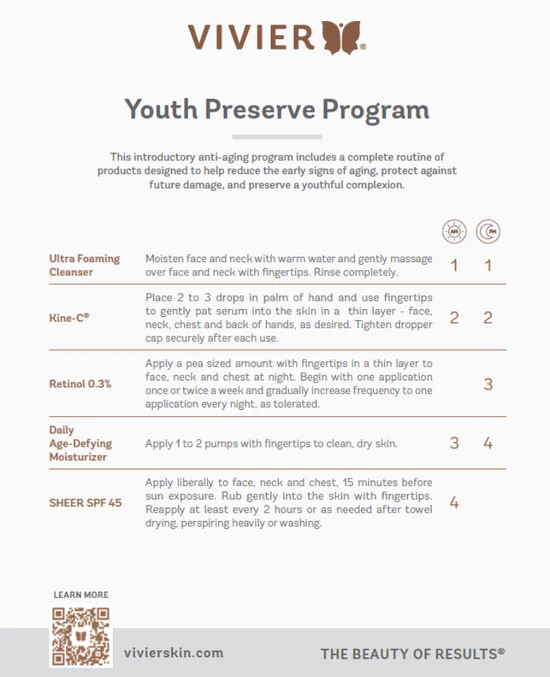 Vivier Youth Preserve Program routine instruction card
